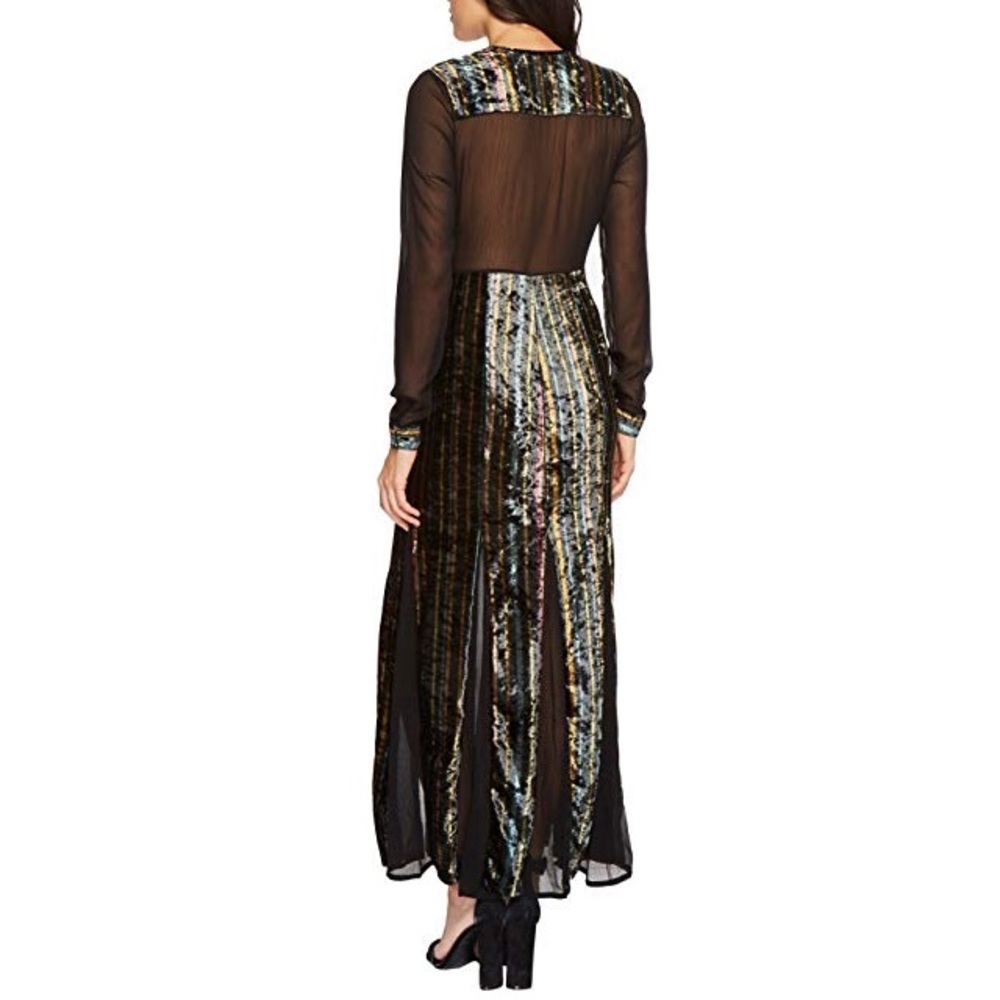 Romeo & Juliet Couture Velvet Chiffon Maxi Dress M - Picture 4 of 5